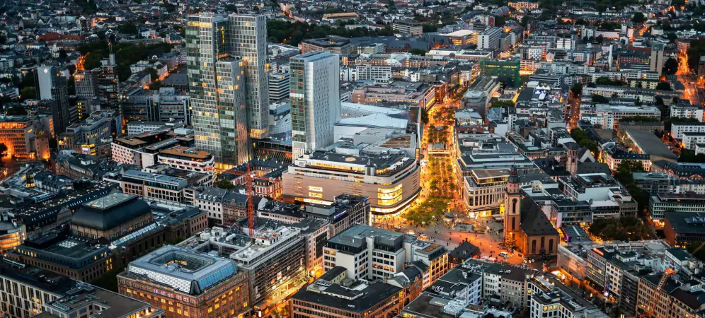 German City Skyline Night View